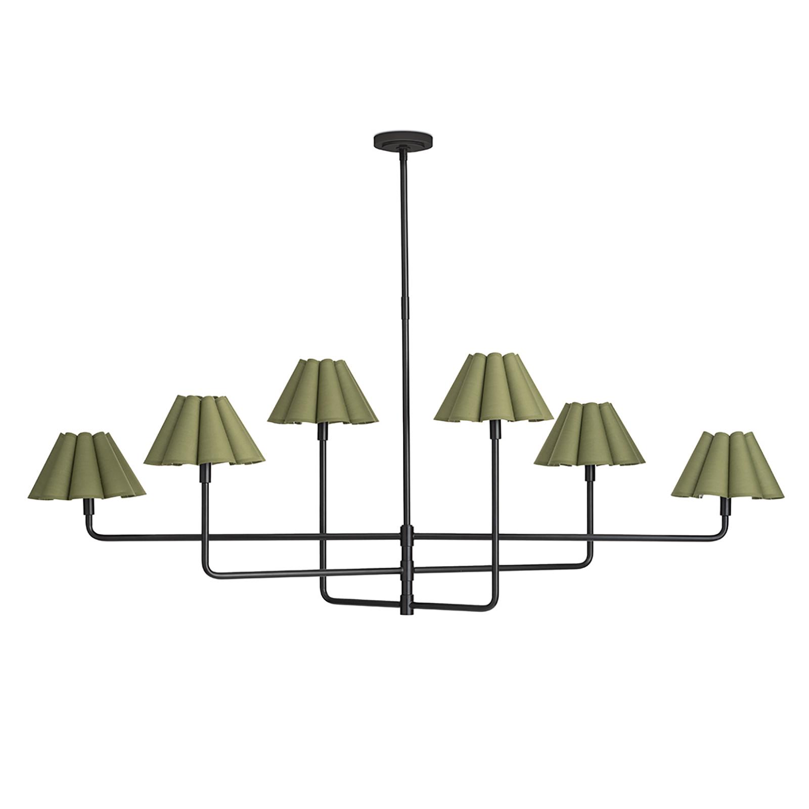Polly Black Metal Chandelier with Green Shade | Regina Andrew Detroit
